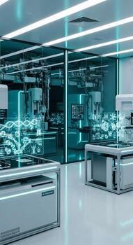 A lab with several machines and computers photo