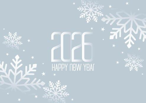 Happy New Year background with numbers and snowflakes design vector