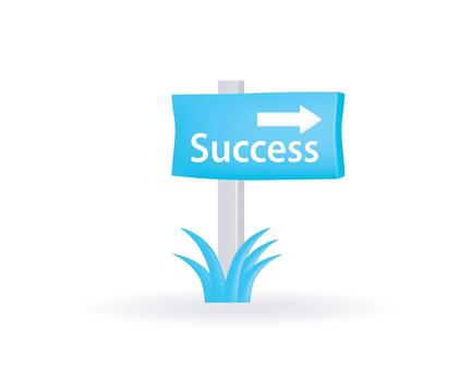 Signpost for success with pointing arrow vector