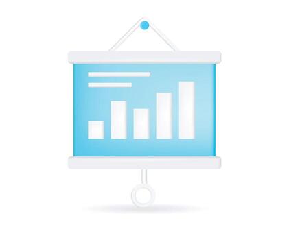 Data statistics bar on presentation board vector
