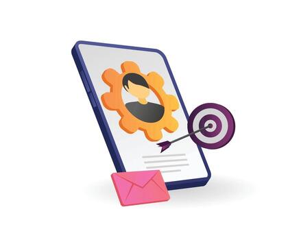 User profile targeting illustration vector