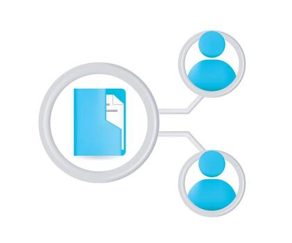 archivo documento en carpeta compartiendo a usuario vector