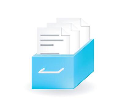 Archive documents in a storage box vector