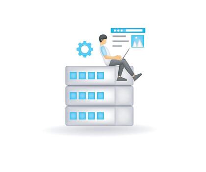 Web development programmer setting page concept vector