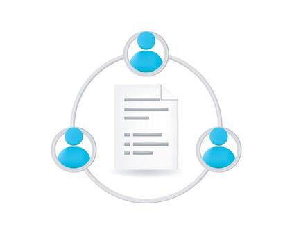 Document user collaboration working concept vector