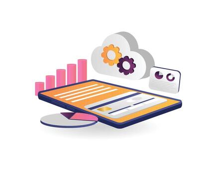 Data analysis and visualization graphic vector