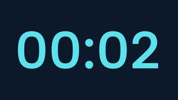 5 second countdown timer with navy background for deadline tension suitable for presentation, websites, and social media posts. Light blue digital timer counting down to create urgency video