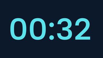 35 second countdown timer with navy background for deadline tension suitable for presentation, websites, and social media posts. Light blue digital timer counting down to create urgency video