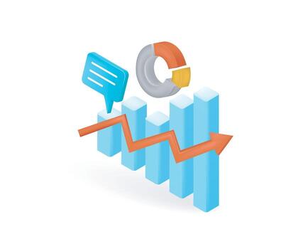 Data analytics with charts and graphs vector