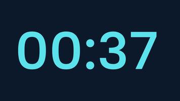 40 second countdown timer with navy background for deadline tension suitable for presentation, websites, and social media posts. Light blue digital timer counting down to create urgency video