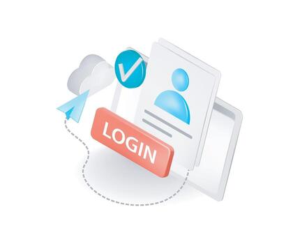 User login interface illustration vector