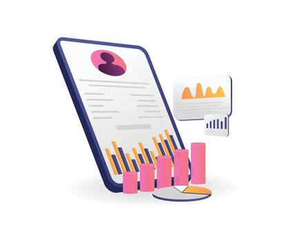 Graphical data representation on a tablet vector