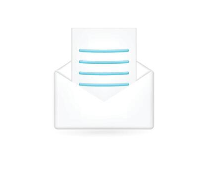Email envelope open with document concept vector