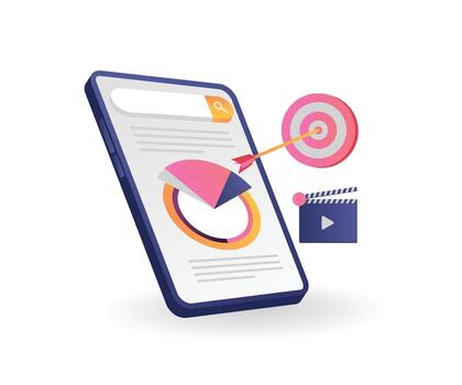 digital márketing objetivo objetivo concepto ilustración vector