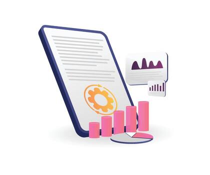 Business data analysis illustration vector