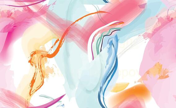 Abstract wavy lines. Beautiful seamless watercolor texture. Endless pattern in bright spring style. Flowing waves abstraction. Modern background graphics. vector