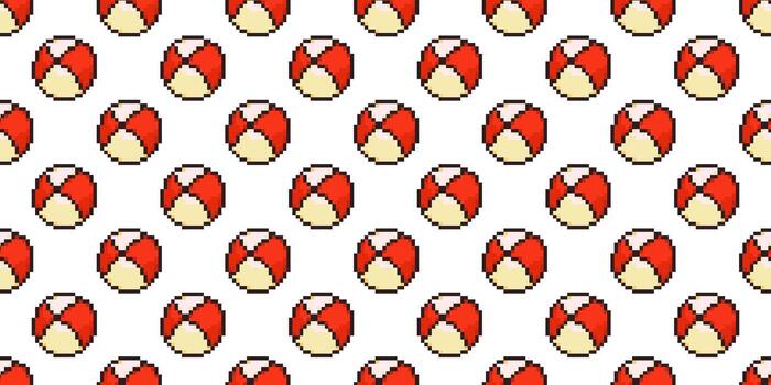 sin costura píxel modelo presentando retro playa pelotas en un repitiendo disposición. Perfecto para verano temas, nostálgico juego de azar vibras, textil huellas dactilares, y digital antecedentes. 8 bits píxel estilo para retro encanto. vector