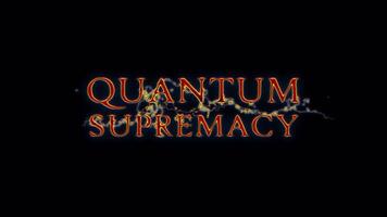 Animation Quantum Supremacy glow red spark neon lightning text animation video