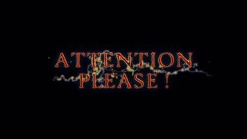 animación texto de atención Por favor resplandor rojo Chispa - chispear neón relámpago texto video