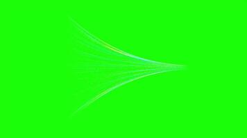 futuristico dati ruscello leggero flusso vortice animazione su verde schermo sfondo per croma chiave la modifica video