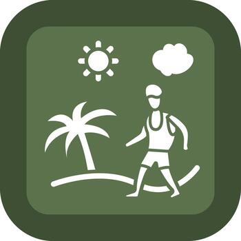 Man In Beach Three Dimensional Interface Shape vector