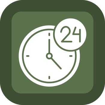 24 Hours Support Interface Outline Line Graphic vector