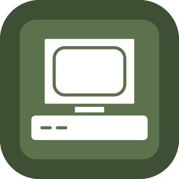 Old Computer Shadowed Flat UI Design vector
