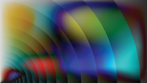 Concentric Circles and Gradient Colors. Ribbed Glass Fractal Neon Abstract Background. vector