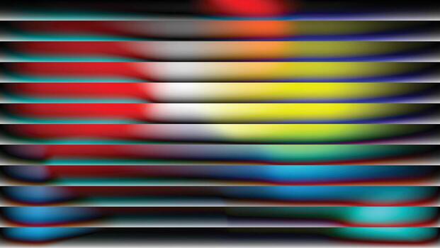 Ribbed Glass Fractal Neon Background Abstract Gradient Mesh with Horizontal Gradient Stripes Background. vector