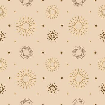 Seamless Gold Pattern with Abstract Circles vector