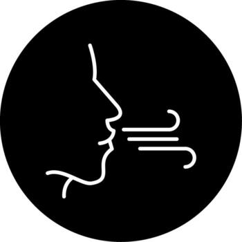 Deep Breathing Exercise Line Circle Inverted vector