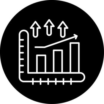 Increasing Bar Graph Growth Line Circle Inverted vector