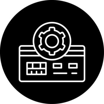 Credit Card Configuration Settings Line Circle Inverted vector