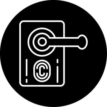 Secure Smart Lock Line Circle Inverted vector