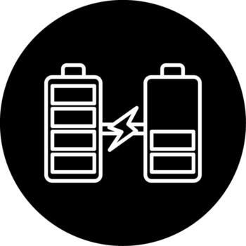 Lithium Ion Battery Line Circle Inverted vector