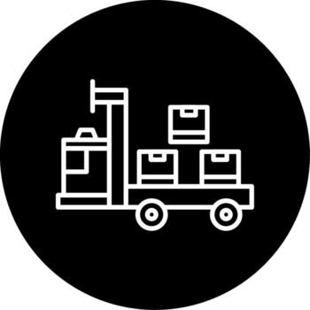 autónomo agv robot transporte línea circulo invertido vector