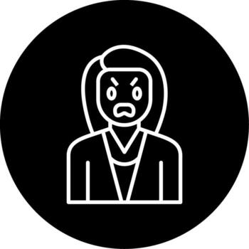 enojado cara expresión línea circulo invertido vector