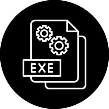 Executable EXE File Line Circle Inverted vector