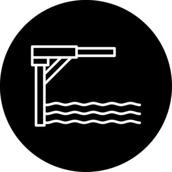 Jumping Springboard Platform Line Circle Inverted vector