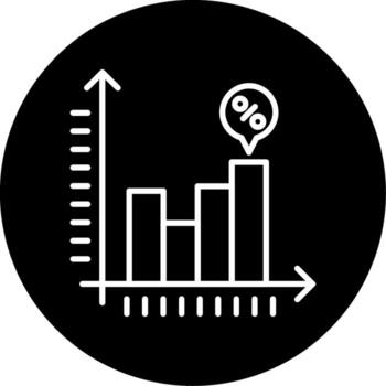 porcentaje valor gráfico línea circulo invertido vector