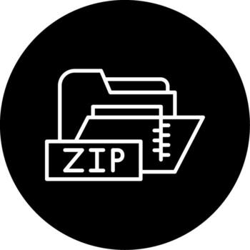 comprimido Código Postal carpeta línea circulo invertido vector