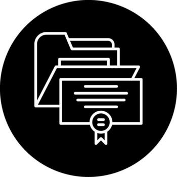 verificado certificado archivo línea circulo invertido vector