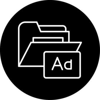 Custom Folder Font Line Circle Inverted vector