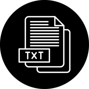 llanura TXT archivo línea circulo invertido vector