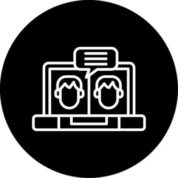 programado trabajo entrevista línea circulo invertido vector