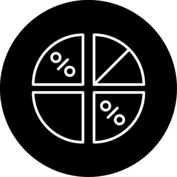 plano tarta gráfico línea circulo invertido vector