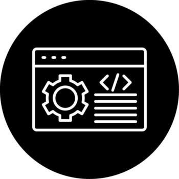 software programa desarrollo línea circulo invertido vector