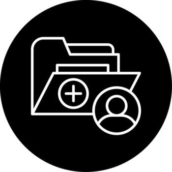User Profile Folder Line Circle Inverted vector
