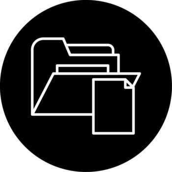 vacío archivos carpeta línea circulo invertido vector