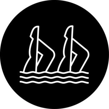 Synchronized Swimming Routine Line Circle Inverted vector